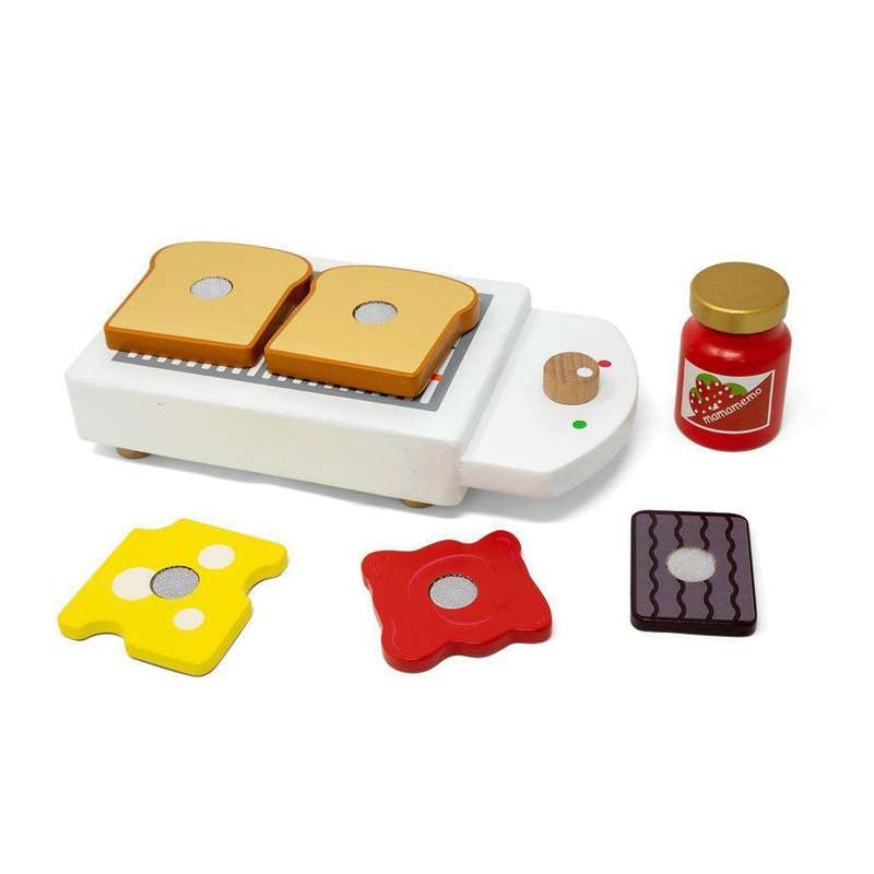 MaMaMeMo houten speelgoed - Broodrooster set